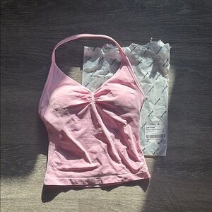 DFYNE Light Rose Pink Impact Longline Strappy Top